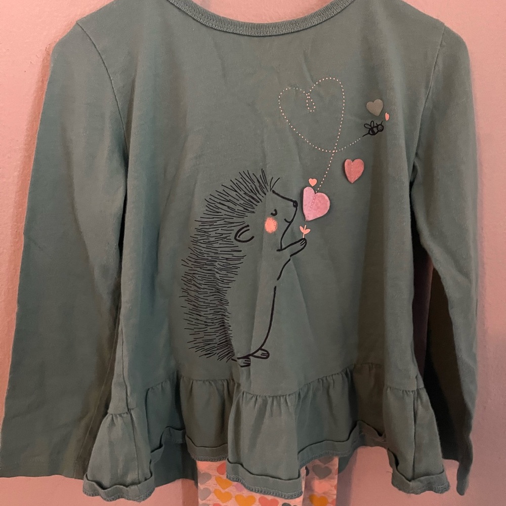 Carter's Teal Hedgehog Long Sleeve Top